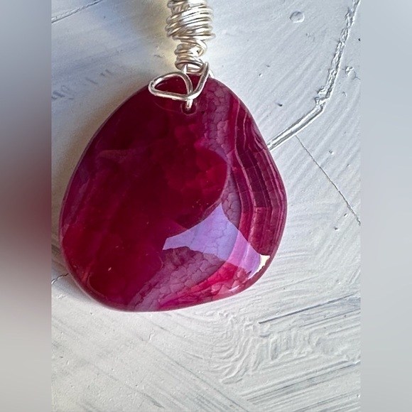 AGATE GEMSTONE LARGE DYED RED ROUNDED POLISHED 5518 G - Picture 2 of 14